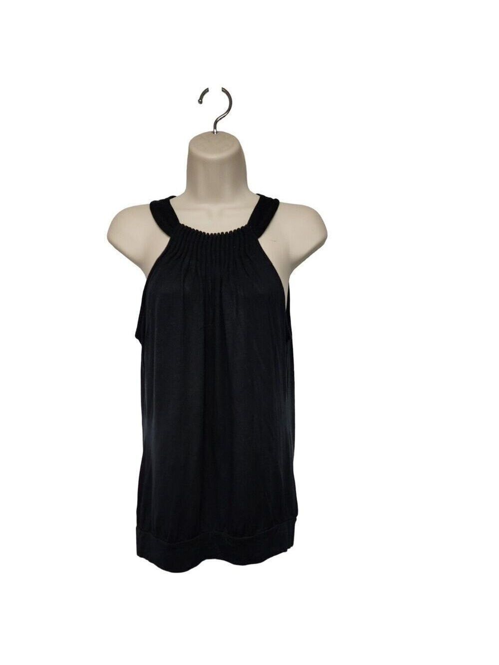 The Limited Sleeveless Pleated Front Top Black Size Small